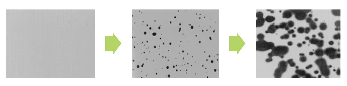 Dispersion &rarr; aggregation &rarr; precipitation